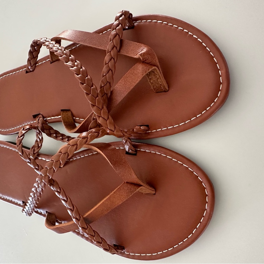 Women's Brown Braided Sandals